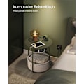 Miniatyrbillede 3 af 9: Rootz 3-delt sidebord - Forest Green Creme White - Spånplade Stål Polyester - Bærbare udendørsmøbler - Opbevaringskurv - Letvægts - 45cm x 50cm x 50cm