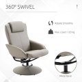 Miniatyrbild 4 av 9: Rootz Relax fåtölj - Ergonomisk - Fotstöd - Konstläder - 78 x 71 x 101 cm - Grå