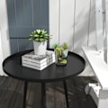 Miniatyrbild 7 av 8: Rootz sidobord utomhus - Soffbord - Avslutsbord - Mångsidig användning - Modern design - Skyddskant - Ф40 x 50H cm - Stål