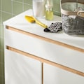 Miniatyrbillede 7 af 9: Rootz vaskeskab med vaskepose - Vasketøjsopsamler - Badeværelsesmøbler - MDF og gummitræ - Vippebeskyttelse - Fleksibel opbevaring - 71cm x 33cm x 85c