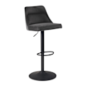 Miniatyrbillede 9 af 9: Rootz Velvet Grey Barstol - Drejelig køkkentaburet - Bistrostol - Design med høj komfort - Justerbar højde 86-106 cm - 45 cm basediameter