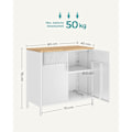 Miniatyrbillede 7 af 9: Rootz Opbevaringsskab - Hvidt Skab - Spånpladestål - Rummelig opbevaring - Robust konstruktion - Nem montering - 40cm x 80cm x 76cm