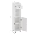 Miniatyrbillede 3 af 3: Rootz skab - Skab med toiletpapirholder - Opbevaringsskab til badeværelset - Træskab - Fritstående skab - MDF - Hvid - 20 x 18 x 76,7 cm (D x B x H)