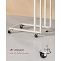 Miniatyrbillede 4 af 7: Rootz cremehvidt sidebord - Endebord - Natbord - Spånpladestål - Justerbare fødder - Hjul - Letvægts - 35cm x 50cm x 60cm