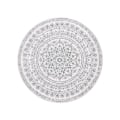 Miniatyrbillede 1 af 6: Rootz Dove Grey Boho Style Rundt tæppe - Cirkulært tæppe - Områdetæppe - Polyester/filt/TPR - 160 cm Diameter - Letvægts 2,8 kg