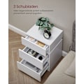 Miniatyrbillede 6 af 8: Rootz spånplade sidebord - Hvidt endebord - Sengebord - Natbord med 3 skuffer - 33,5 cm x 40 cm x 55 cm - Letvægts - Robust - Nem montering