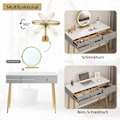 Miniatyrbild 8 av 8: Rootz justerbart toalettbord med LED-spegel och sammetspall - Sminkbord - Justerbar belysning, gott om förvaring, ergonomisk design - 100 cm x 122 cm