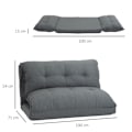Pikkukuva 3 / 10: Rootz Elegant Grey Chauffeuse Lattiasohva - Säädettävä Rentoutumistuoli - Lukutuoli - Metallirakenne - 100L x 71L x 54K cm
