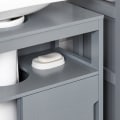 Miniatyrbillede 6 af 10: Rootz Vask Underskab - Håndvaskstativ - Badeværelsesvask - Rummelig opbevaring - Fugtbeskyttelse - Nem montering - 60 cm x 60 cm x 30 cm - Stålgrå