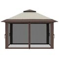 Miniatyrbillede 1 af 5: Rootz Foldepavillon - Højdejusterbar - 4 netvægge - Ventilationstag - Bæretaske - Hurtig montering - Beige - 4 x 4 x 3 m