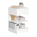 Miniatyrbillede 1 af 7: Rootz sengebord - Sideskab - Natbord - Alsidig opbevaring - Stor kapacitet - Holdbart spånmateriale - 39cm x 65cm x 39cm