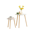 Miniatyrbillede 1 af 6: Rootz Side Table Set - Round Sofa Table - Minimalist Scandinavian Style - Modern & Elegant - Unites Beauty & Functionality - Sæt med 2 borde