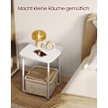 Miniatyrbillede 3 af 7: Rootz sidebord - endebord - natbord - spånplade stål polyester - 40 cm x 40 cm x 50 cm - mat hvid kamelbrun