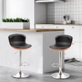 Miniatyrbillede 2 af 11: Rootz Barstole - Fodstøtte - Sæt med 2 - Højdejusterbar - Roterbar - 46 x 53,5 x 85-106 cm - Sort - Sølv - PU