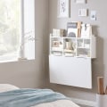 Miniatyrbillede 3 af 10: Rootz vægmonteret klapbord - Spisebord - Skab med hylder - Justerbar opbevaring - Pladsbesparende design - Nem montering - Hvid - 90cm x 78cm x 60cm