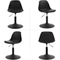 Miniatyrbillede 8 af 8: Rootz Barstol - Taburetsæt - Roterende sæde - Justerbar højde - PU-materiale - Elegant design - 41cm x 61-73cm x 39cm