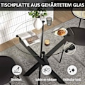 Miniatyrbillede 4 af 10: Rootz Modern Glass -Egg Table - Spisebord - Køkkenbord - Skrab -resistent - 70 cm diameter x 75 cm højde