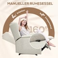 Miniatyrbillede 4 af 10: ROOTZ Relaxation lænestol - Justerbar polstring - Liggende stol - 160 ° Tilt & fodstøtte - Komfortpolstring - 80 cm x 94 cm x 101 cm