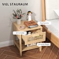Pikkukuva 5 / 10: Rootz Bedside Night -kaappi - sivupöytä laatikolla - MDF - Rattan Design - 40 x 40 x 48,4 cm
