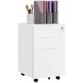 Miniatyrbild 1 av 5: Rootz Rolling Container - Arkivskåp - 3 lådor - Låsbar - Rullbar - Förmonterad stomme - Vit - 37 cm x 43,5 cm x 60 cm