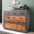 Miniatyrbild 4 av 7: Rootz Sideboard - Förvaringsskåp - Brun och Svart - 117 x 86 x 37 cm