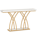 Miniatyrbillede 1 af 7: Rootz Chic Gold Konsolbord - Gangbord - Sofabord - Luksuriøst design -140cm L x 30cm B x 80cm H