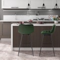Pikkukuva 5 / 8: Rootz-baarijakkara - Työpöytäjakkara - Design-jakkara - samettia ja metallia - Mukava ja ergonominen - Vakaa ja kestävä - Monipuolinen ja tyylikäs - 4