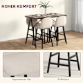 Miniatyrbillede 5 af 10: Rootz 5-delt barbordssæt - Spisebordssæt - Bord og stole i bordhøjde - Industriel stil - Kompakt design - Beige - 120 cm x 60 cm x 91 cm