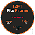 Miniatyrbild 10 av 11: Rootz Trampoline Mat - Rund hoppmatta - Polypropylenhoppyta - UV -resistent - Ø323cm för 3,66 m trampoliner med 72 V -ringar