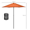 Miniatyrbillede 3 af 9: Rootz Parasol Ø196 cm - Hexagonal Balcony Screen - Sunshade - Aluminiumsramme - Let åben - Perfekt til haven og strandbrug - Orange