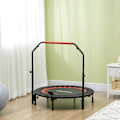 Pikkukuva 5 / 6: Rootz Mini trampoliini - Korkeussäädettävällä kahvalla - LCD-näyttö - Teräs - Musta + Punainen - Ø102 x 99-123cm