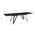 Miniatyrbillede 4 af 6: Rootz Moderne spisebord - Stort spisebord - Rektangulært spisebord - Sæder 12 - 180-260 cm x 95 cm x 76 cm