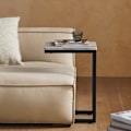 Miniatyrbillede 4 af 7: Rootz Modern Sidebord - Sofabord - Laptop Skrivebord - Lysegrå spånplade - Metalramme - Gulvbeskytter - 30cm x 60cm x 40cm