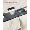 Miniatyrbild 3 av 8: Rootz Modern Sidobord med Power Strip - Antracit Grå-Bläck Svart - Spånskiva stål - 100 kg Kapacitet - 25 cm x 120 cm x 81,1 cm