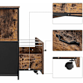 Miniatyrbillede 9 af 9: Rootz Arkivskab - Kontorskab - 1 Skuffe - Åbne rum - Skænk - Forarbejdet træ - Metal - Industriel - Brun - Sort - 82 x 40 x 75 cm