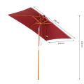 Miniatyrbillede 3 af 8: Nancy's Arvin Parasol - Tuinparasol - Zonwering - Opvouwbaar - 3 Niveauer - Hout - Polyester - Wijnrood - 200 x 150 x 230 cm