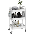 Miniatyrbillede 1 af 7: Rootz Serveringsvogn - Multifunktionsvogn - 4 hjul - Universalvogn - 3 hylder - Stål - Hvid - 53,5 cm x 30,5 cm x 75 cm