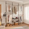 Miniatyrbillede 8 af 9: Rootz Justerbar Garderobe Organizer Tøj Hylde System-Hængeskinne-Teleskopisk opbevaringsreol