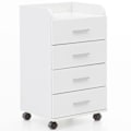 Miniatyrbild 7 av 7: Rootz rullcontainer 40 x 70,5 x 33 cm vit - Skrivbordscontainer Rullskåp 4 lådor - Modern lådcontainer med hjul - Stativcontainer Kontorscontainer Sid