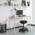 Miniatyrbillede 2 af 9: Rootz Work Taburet - Ergonomisk - På hjul - Tiltbar - Højdejusterbar - Roterbar - Sort - Stof - Nylon - Jern - 50 x 50 x 55-73 cm