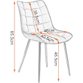Miniatyrbild 2 av 8: Rootz matstolsset - Snygga sittplatser - Bekväma stolar - konstläder - Ergonomisk design - Slitstark metallram - 46cm x 40,5cm x 85,5cm