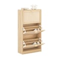 Miniatyrbillede 1 af 9: Rootz skoskab - Bambus skostativ - Skoopbevaring - Vippelås - 60 cm x 118 cm x 24 cm - Elegant design - Modstandsdygtig over for skimmelsvamp