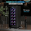 Miniatyrbillede 3 af 11: Rootz 12 flaskevin Køleskab - Drinks køleskab - Drikkefremskiftskøler - Energieffektiv - 26,5 cm W x 51,5 cm D x 65 H cm - Berøringsskærm og LED -lys