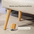 Miniatyrbillede 5 af 10: Rootz polstret bænk - Soveværelsesbænk - Vinduessæde - Tyk polstring - Imiteret linned - Ben i naturtræ - 120 cm x 41 cm x 43 cm