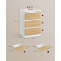 Pikkukuva 5 / 7: Rootz -sängyn pöytä 2 Laatikon asetettu - Yöpöytä - Bedside -kaappi - Latausasema - 35 cm x 40 cm x 59cm - valkoinen ja ruskea