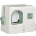 Miniatyrbillede 1 af 6: Rootz Cat kattebakke med låg - 1 kuldske - Aftagelig bundbakke - Mintgrøn + hvid - 50 cm x 40 cm x 40 cm