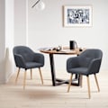 Miniatyrbillede 2 af 9: Rootz Ergonomic Chair - Kontorstol - Lounge Chair - Komfortabel linnedpolstring - Holdbare massive træben - Alsidigt design - 40cm x 40cm x 82cm