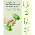 Miniatyrbild 4 av 7: Rootz Set med 2 gröna hantlar - Vikter i gjutjärn - Neoprenbelagd - 16 cm x 8 cm - 2 kg par