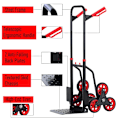 Miniatyrbillede 7 af 9: Rootz Steel Climbing Stairs Trolley - Steel Trolley - Hand Trucks - 6-wheeled Trolley - Foldable Hand Truck - Load Carrying Hand Truck  - Black & Red