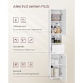 Miniatyrbillede 3 af 6: Rootz Classic White Badeværelsesskab - Opbevaringsenhed - MDF møbel - 10 kg bæreevne - 30 cm x 30 cm x 170 cm